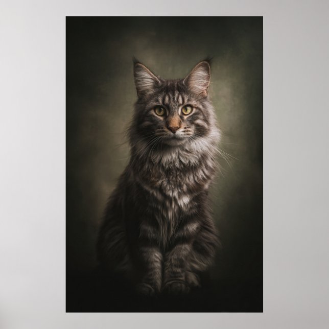 Elegant Cat Studio Portrait Poster (Vorne)