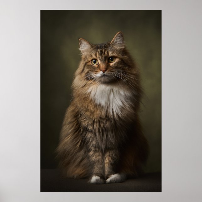 Elegant Cat Studio Portrait Poster (Vorne)