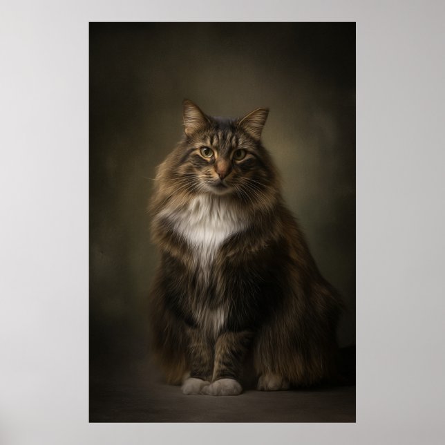 Elegant Cat Studio Portrait Poster (Vorne)