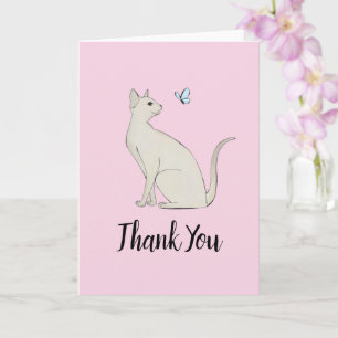 Elegant cat with butterfly karte