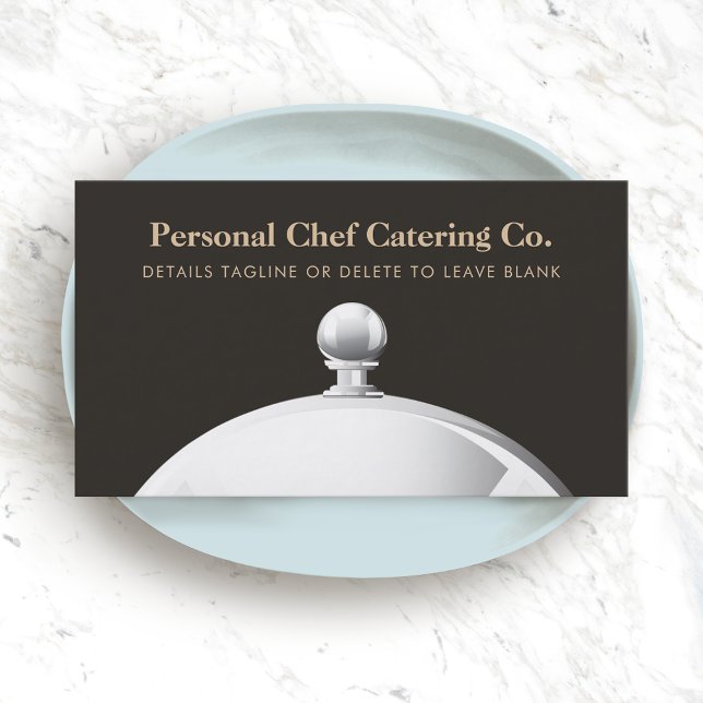 Elegant Catering Company Cloche Visitenkarte (Von Creator hochgeladen)