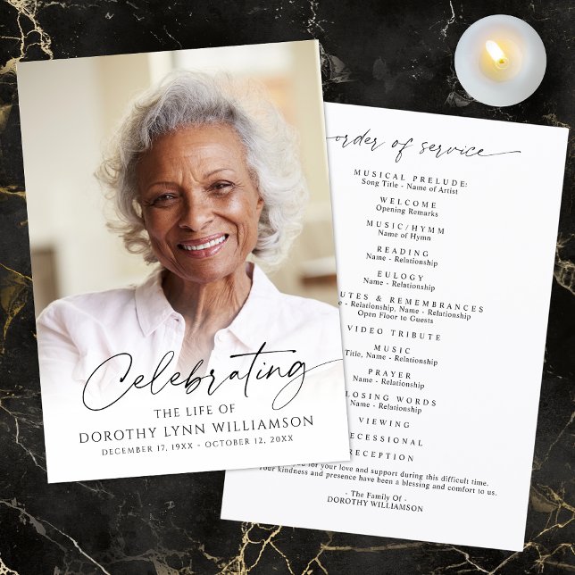 Elegant Celebration of Life Photo Script Program Programm (Von Creator hochgeladen)