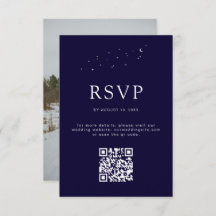 Elegant Celestial Blue QR Code Wedding Foto