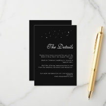 Elegant Celestial Minimal Black Wedding Details