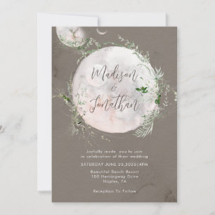 Elegant Celestial Moon Mystical Wedding Einladung