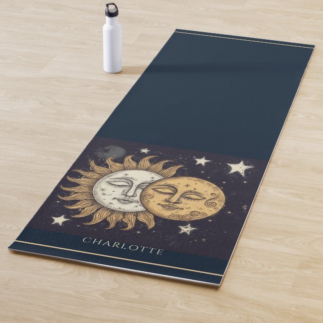 Elegant Celestial Sun Moon Personalisiert Yogamatte (Beispiel)