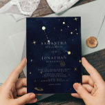 Elegant Celestial Wedding Gold Folieneinladung<br><div class="desc">Elegante Celestial Wedding Gold Foil Einladung</div>