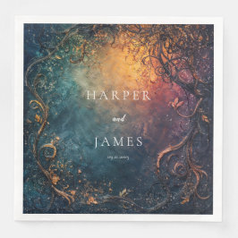 Elegant Celestial Wedding Napkins Serviette