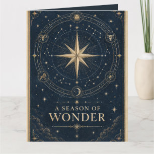 Elegant Celestial Weihnachten ,Vintage Acht Zacken Karte