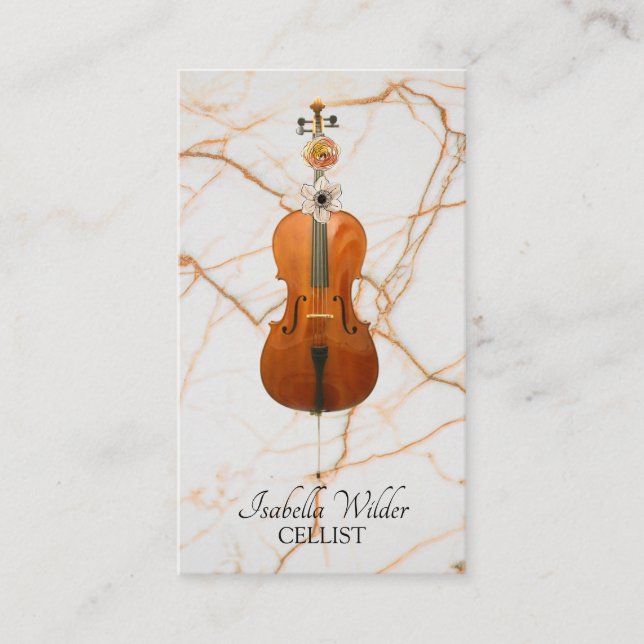 Elegant Cellist Musician Visitenkarte (Vorderseite)