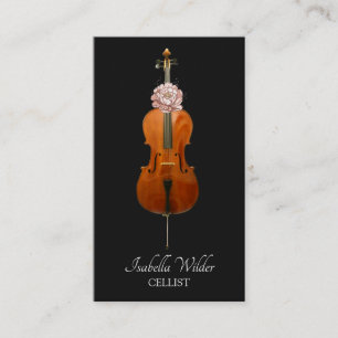 Élégant Celliste   Carte de visite noir