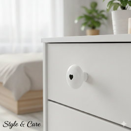 Elegant Ceramic Knob Featuring Minimalist Heart Ar Keramikknauf