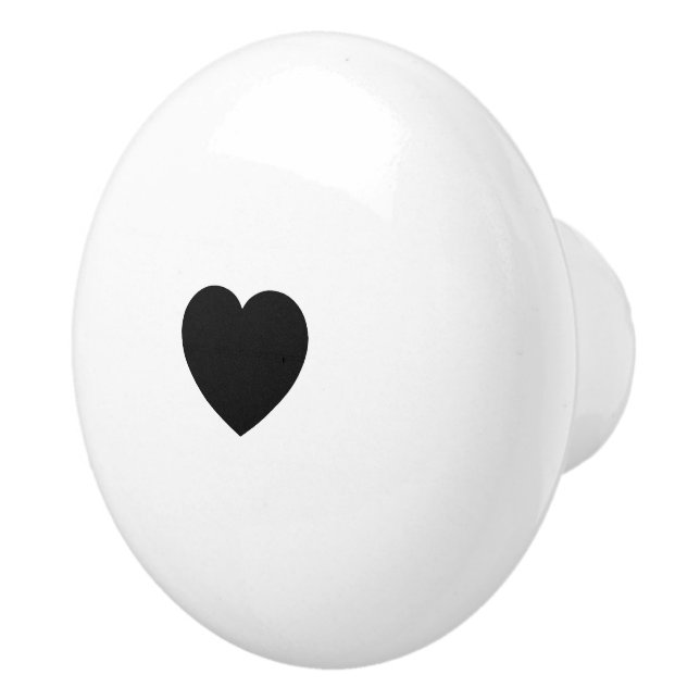 Elegant Ceramic Knob Featuring Minimalist Heart Ar Keramikknauf (Rechts)