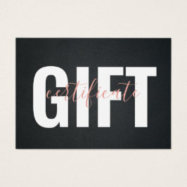 Élégant certificat cadeau d'affaires Black Pink