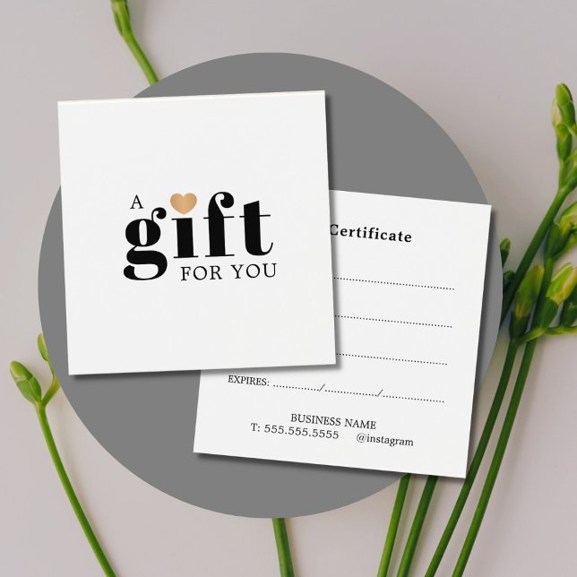 Élégant certificat cadeau de coeur en or pour les  (Créateur téléchargé)