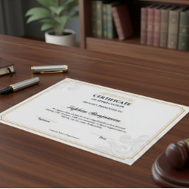 Elegant Certificate of Appreciation Gold Classic D Poster