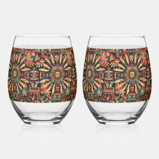 Elegant Cerulean "Aztec Dream" 16oz Weingläser Weinglas Ohne Stiel
