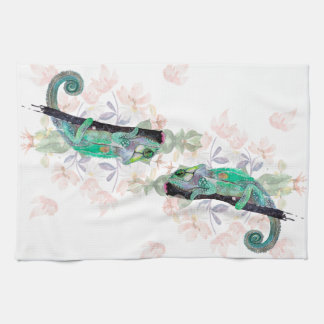 Élégant Chameleon Peint Serviettes de cuisine
