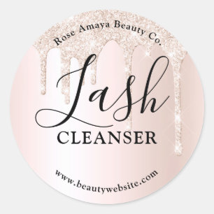 Elegant Champagne Lash Shampoo Glitzer Drippings Runder Aufkleber