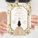 Elegant Champagne Mis Quince 15 Anos Gold Crown Einladung<br><div class="desc">Quinceañera Champagne & White Gold Crown Einladung Mis Quince 15 Anos,  16. Geburtstag.</div>