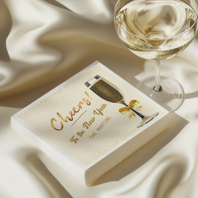 Elegant Champagne New Year's Eve Serviette (Von Creator hochgeladen)