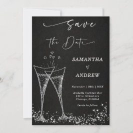 Elegant Champagne Save the Date Wedding Einladung