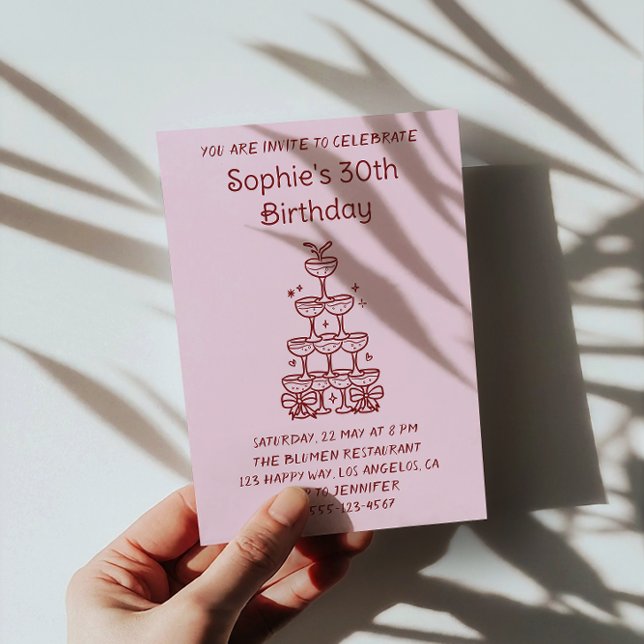 Elegant Champagne Tower 30th Birthday Party        Einladung (Von Creator hochgeladen)