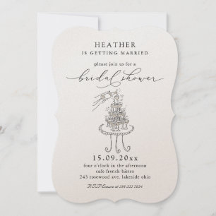 Elégant Champagne Tower Bridal Douche Invitation