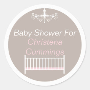 Élégant chandelier Baby shower rond Sticker rose