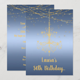 ELEGANT CHANDELIER online Custom BIRTHDAY Einladung