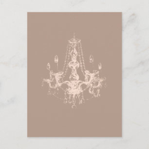 Elegant Chandelier - Postcard Wedding Postkarte