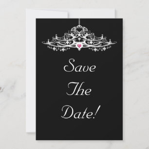 Elegant Chandelier Save the Date Hochzeit Einladung