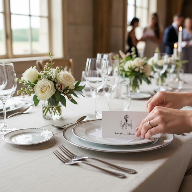 Elegant Chandelier Script Name Wedding place card (Von Creator hochgeladen)