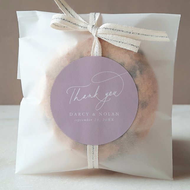 Elegant Charm Pink Hochzeit Danke Stickers (Von Creator hochgeladen)