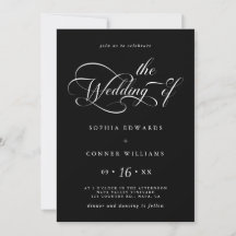 Elegant Charm Script Wedding Black