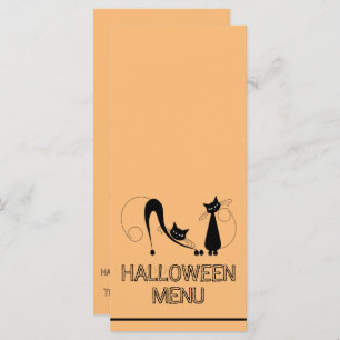 Élégant chat noir, menu Halloween