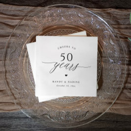Elegant Cheers 50th Wedding Anniversary Party Serviette