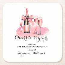 Elegant Cheers bis 50 Jahre Champagne 50. Geburtst