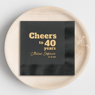 Elegant Cheers to 40 Years 40 th Birthday Servietten Mit Folie