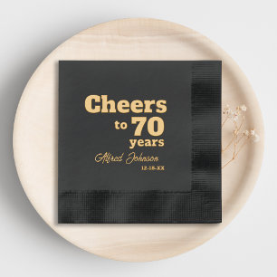 Elegant Cheers to 70 Years 70 th Birthday Servietten Mit Folie
