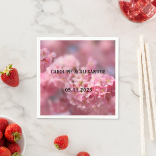Elegant Cherry Blossom Blumenfotografie Hochzeit Serviette
