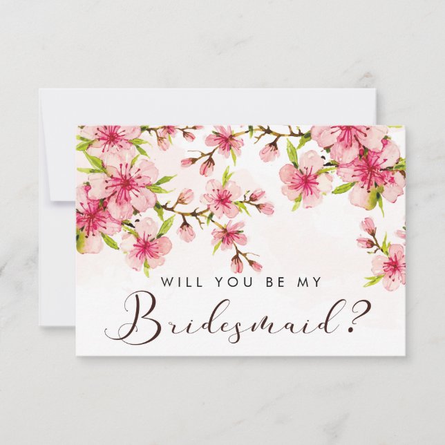 Elegant Cherry Blossom Bridesmaid Vorschlag (Vorderseite)