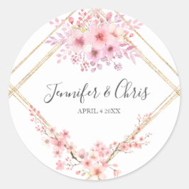 Elegant Cherry Blossom Runder Aufkleber