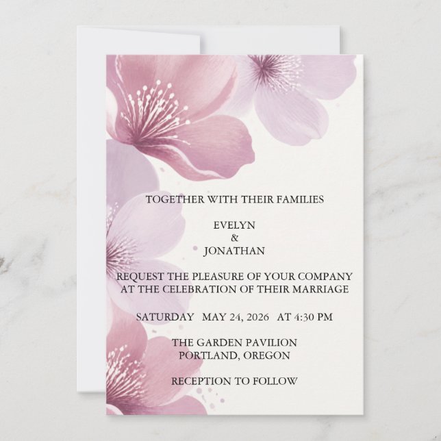 Elegant Cherry Blossom Save the Date (Vorderseite)