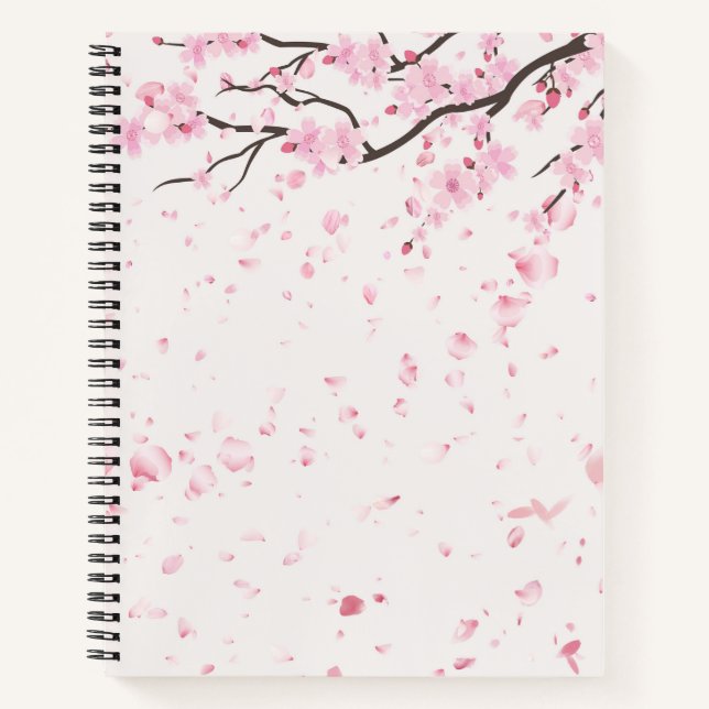 Elegant Cherry Blossom Spring Floral Spiral Notebo Notizbuch (Vorderseite)