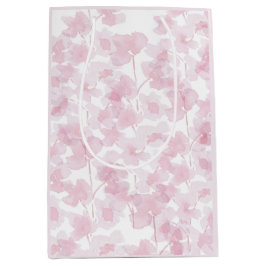 Elegant Cherry Blossom Wasserfarbe Handgemalt Mittlere Geschenktüte