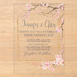 Elegant Cherry Blossom Wedding Acryleinladungen