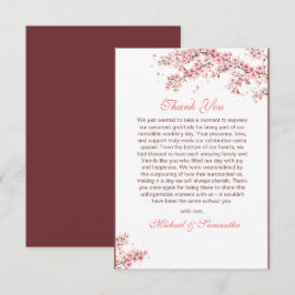 Elegant Cherry Blossom Wedding Dankeskarte