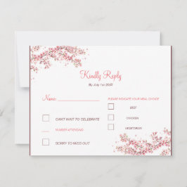 Elegant Cherry Blossom Wedding RSVP Karte