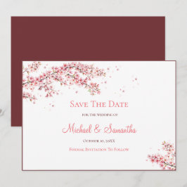Elegant Cherry Blossom Wedding Save The Date